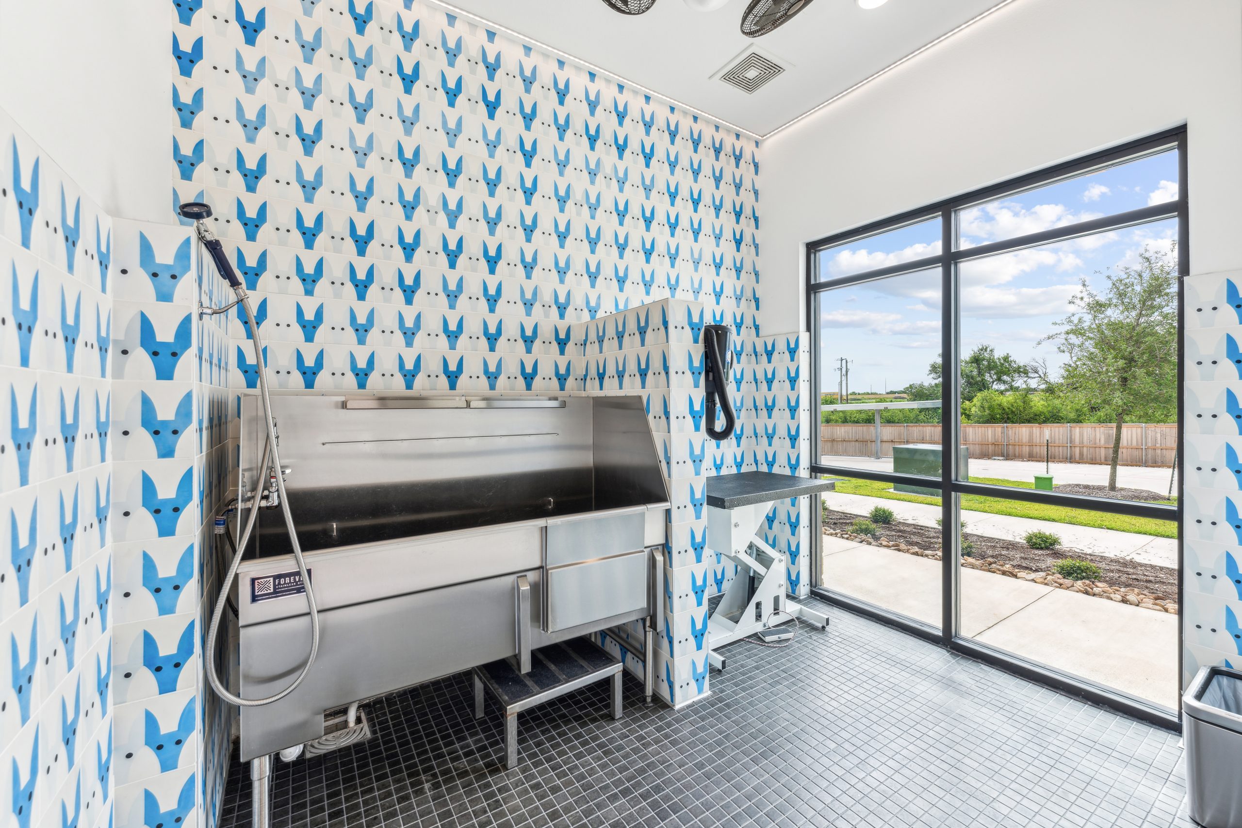 a bathroom with a shower and sink in it at The Rushcreek