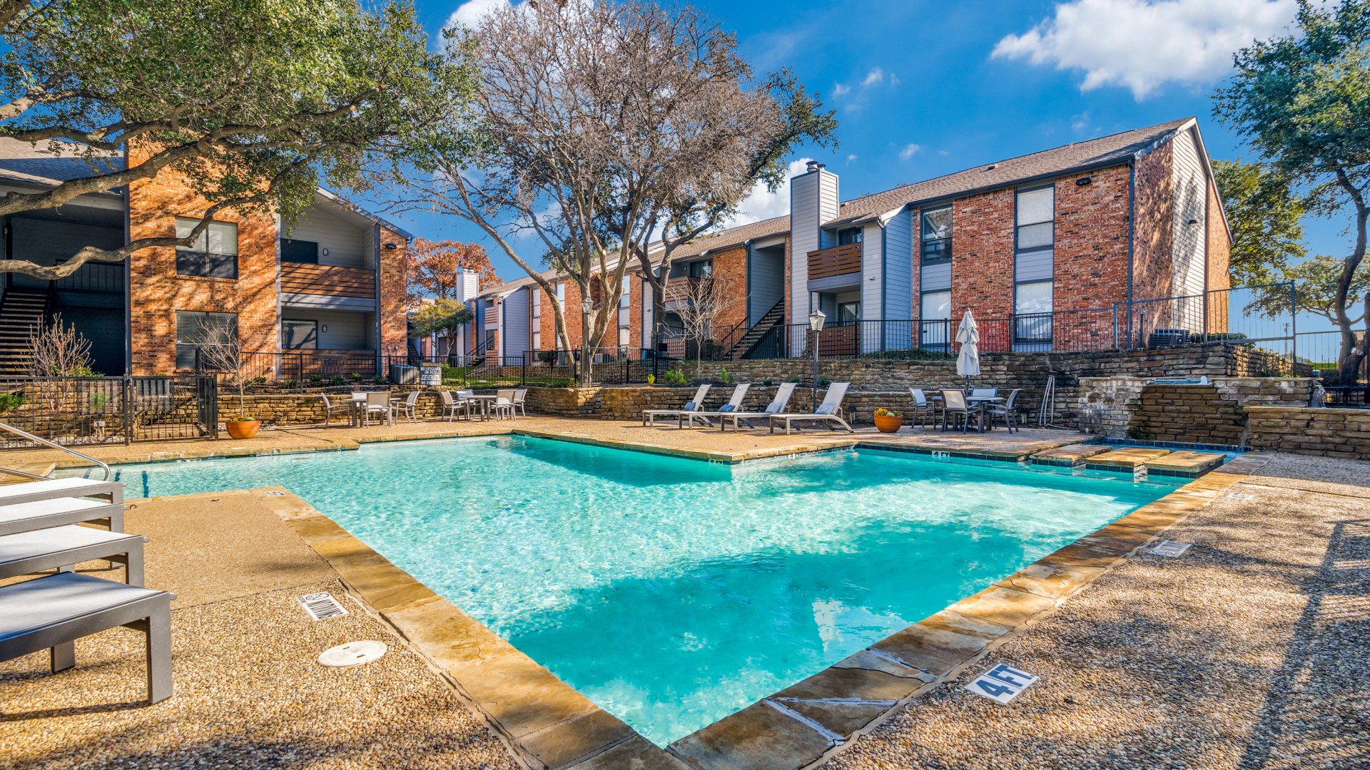 the pool at The Falltree Apartments