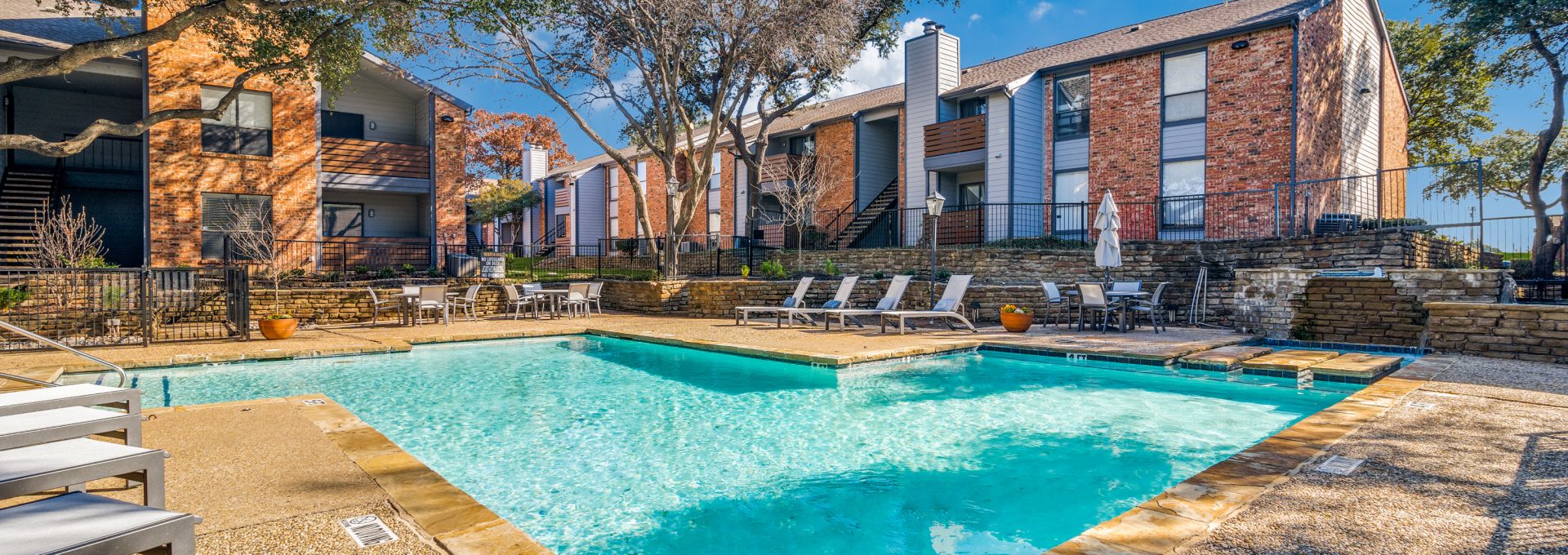the pool at The Falltree Apartments