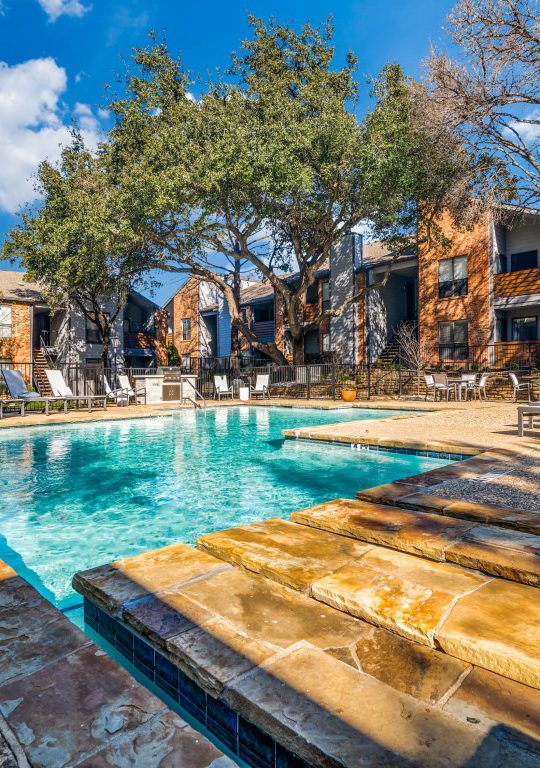 the pool at The Falltree Apartments