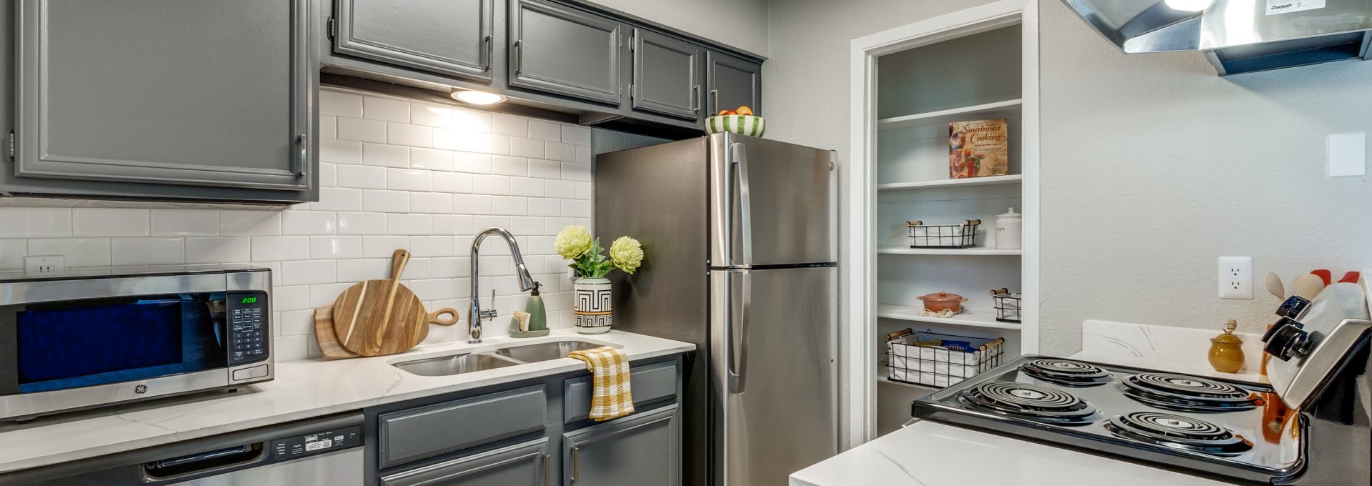 kitchen at The  Reid Apartments