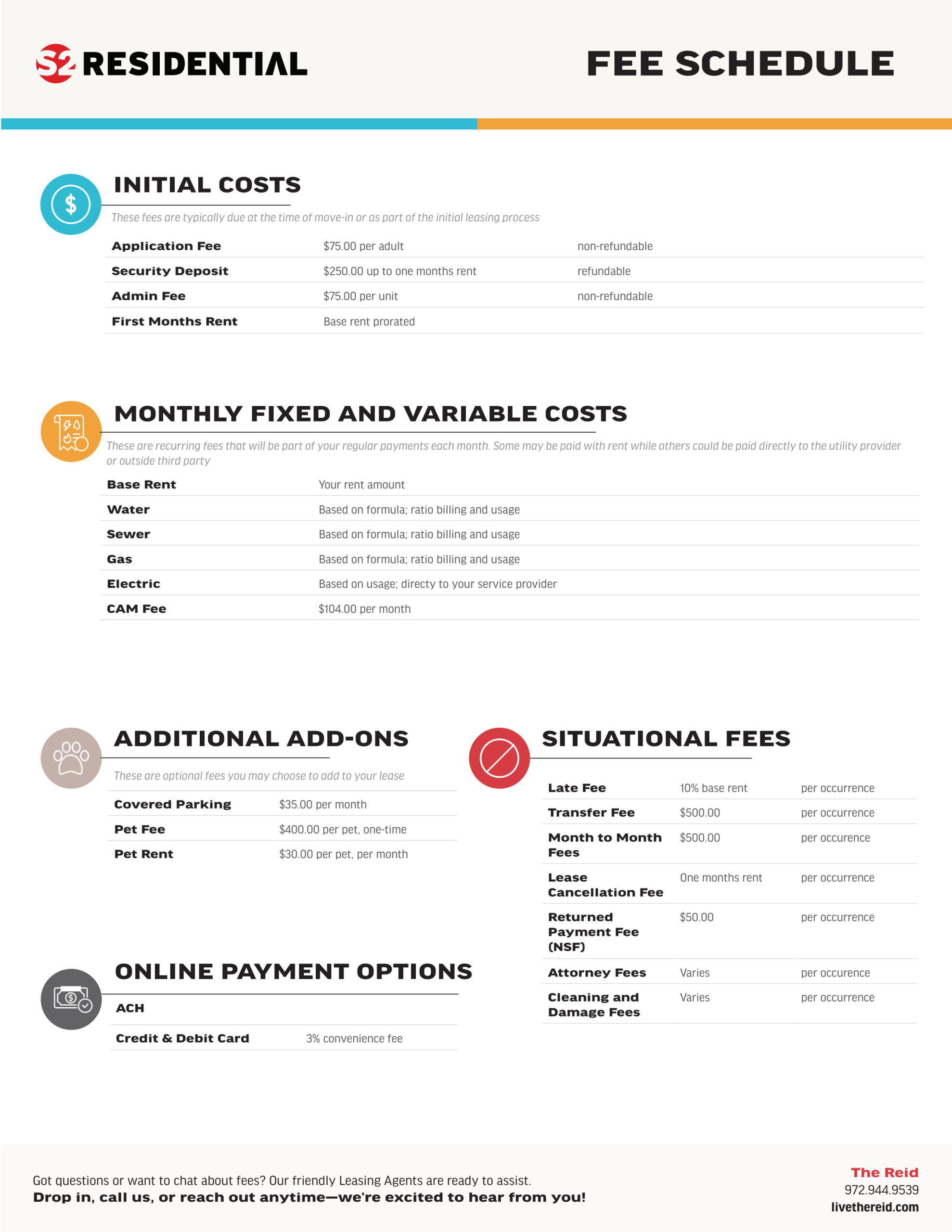 Fee Schedule