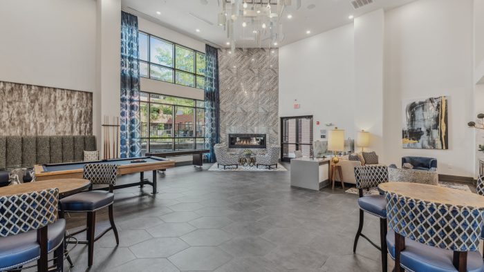 the lobby at The Steelyard Apartments