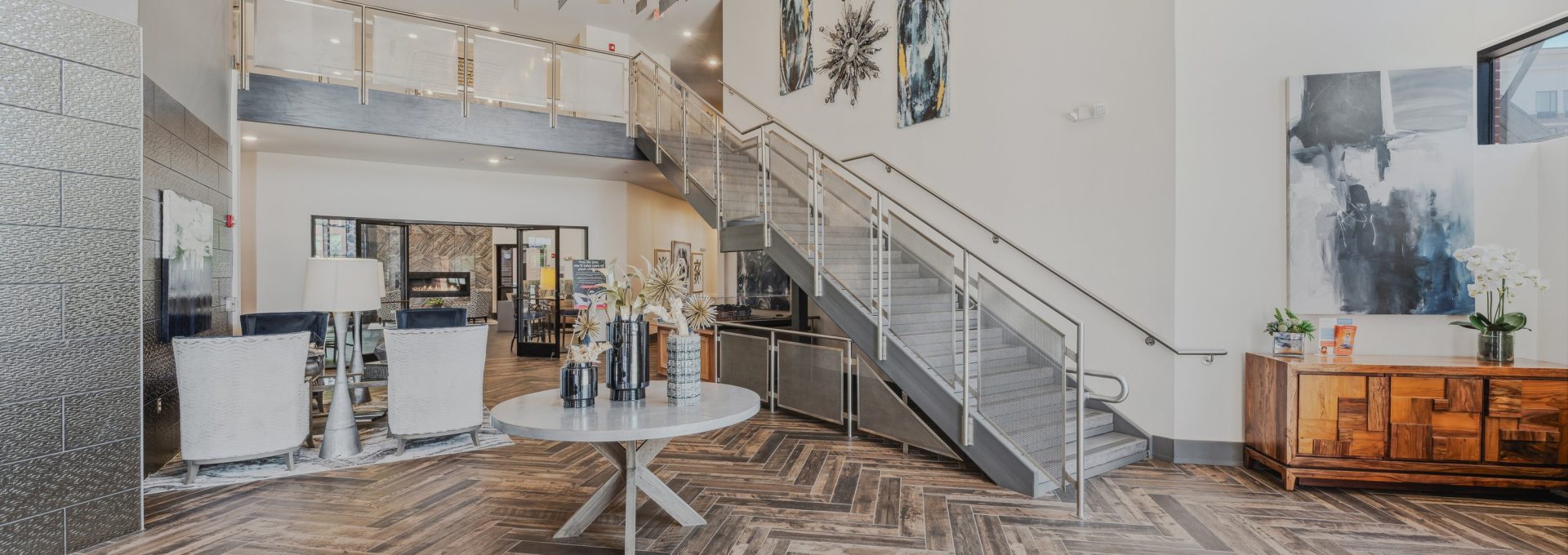 the lobby at The Steelyard Apartments