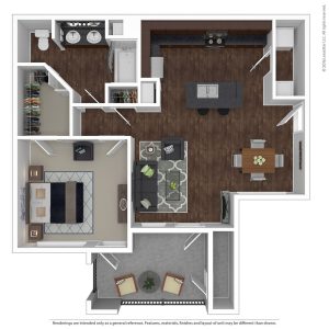 a floor plan of a two bedroom apartment at The  BLVD