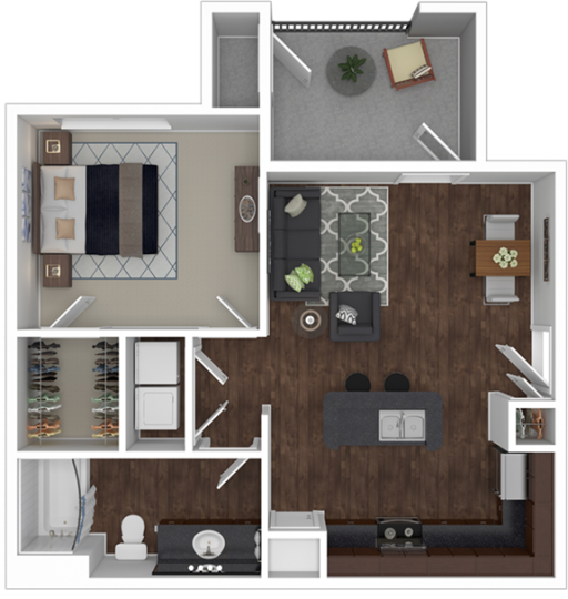 a floor plan of a two bedroom apartment at The  BLVD