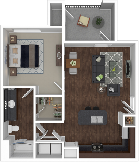 a floor plan of a two bedroom apartment at The  BLVD