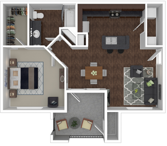 a floor plan of a two bedroom apartment at The  BLVD