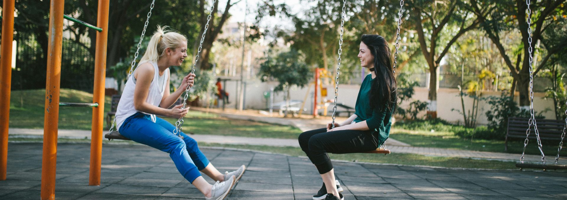 woman sitting on swing