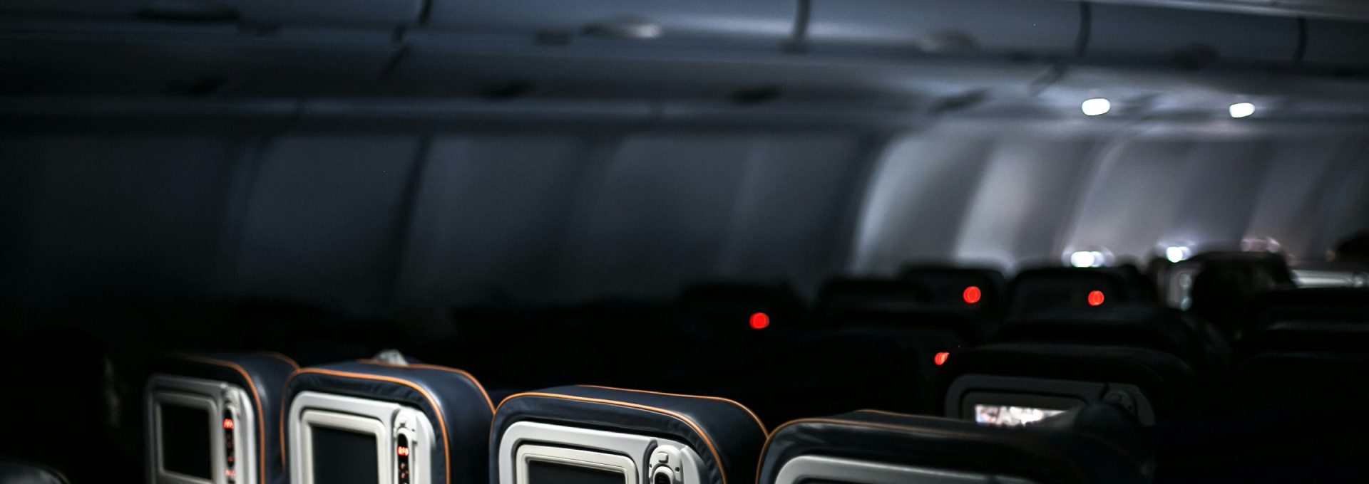black and gray airplane seats
