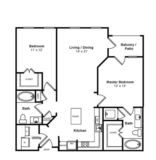 Swifty Skills Session Floor Plan Santa Cruz 2 Bed 2 Bath 1114 sqft