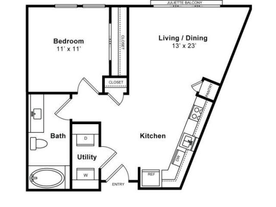 Swifty Skills Session Floor Plan Del Rey 1 Bed 1 Bath 644 sqft