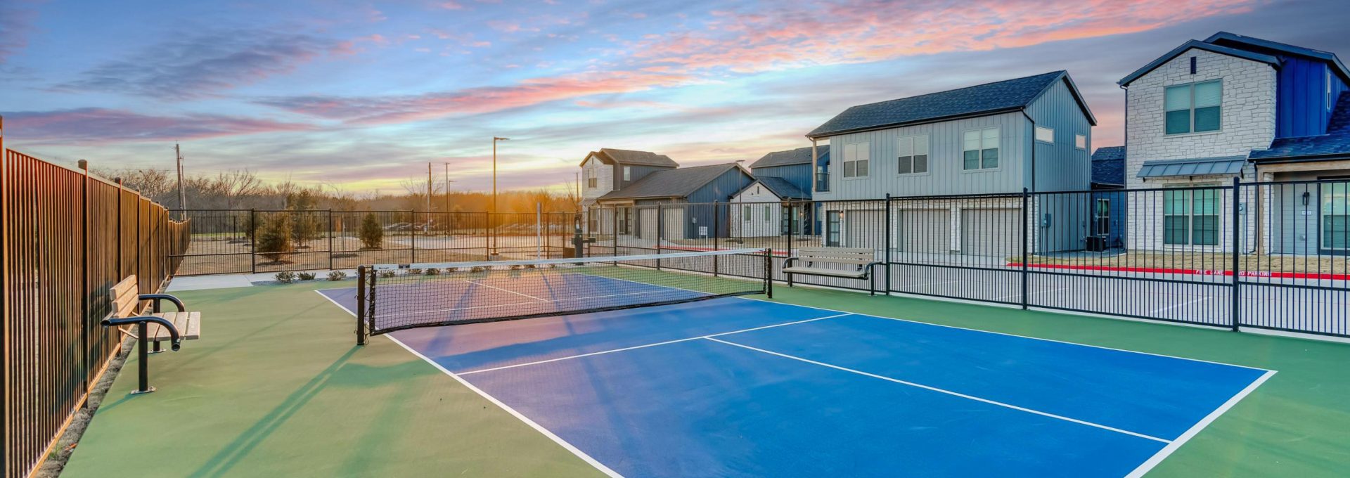 Pickleball court available for residents at The parcHAUS at Firewheel Parkway to use