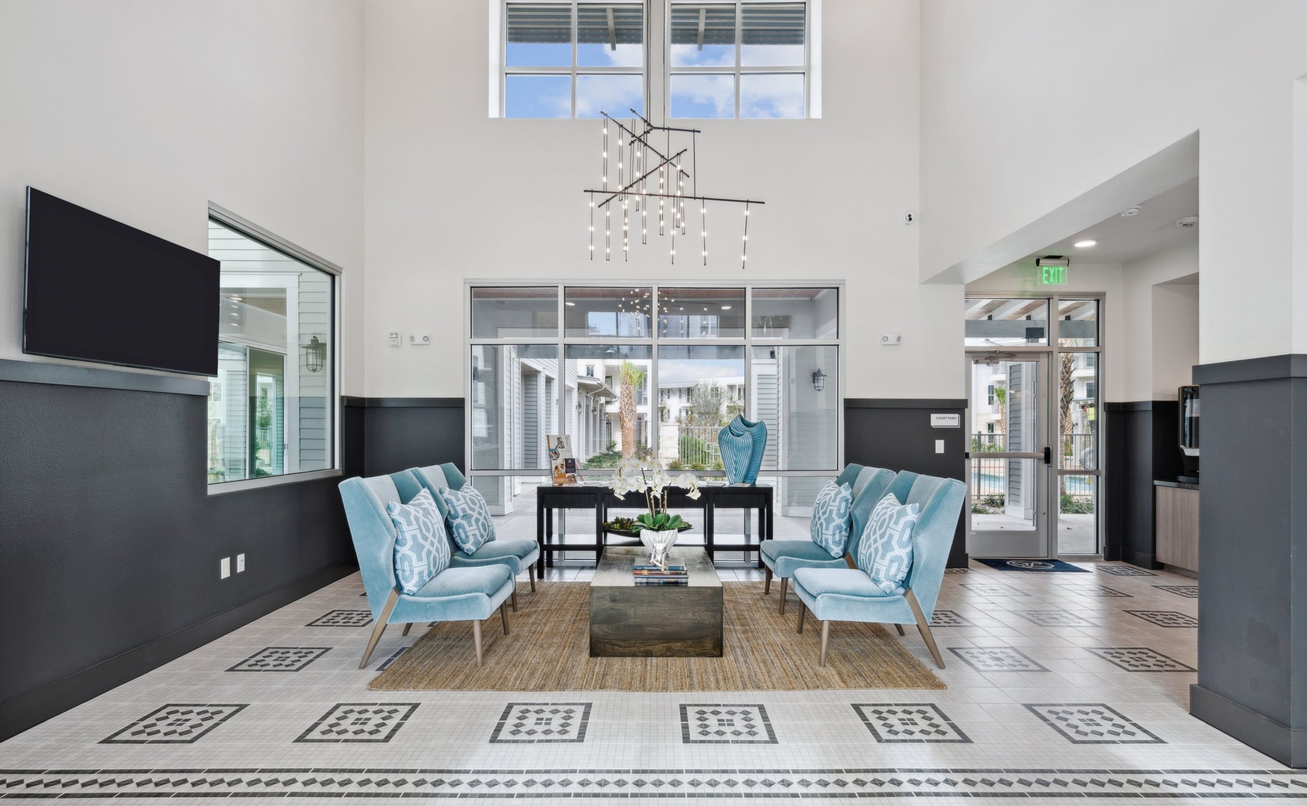 the lobby at The Legacy at Veramendi
