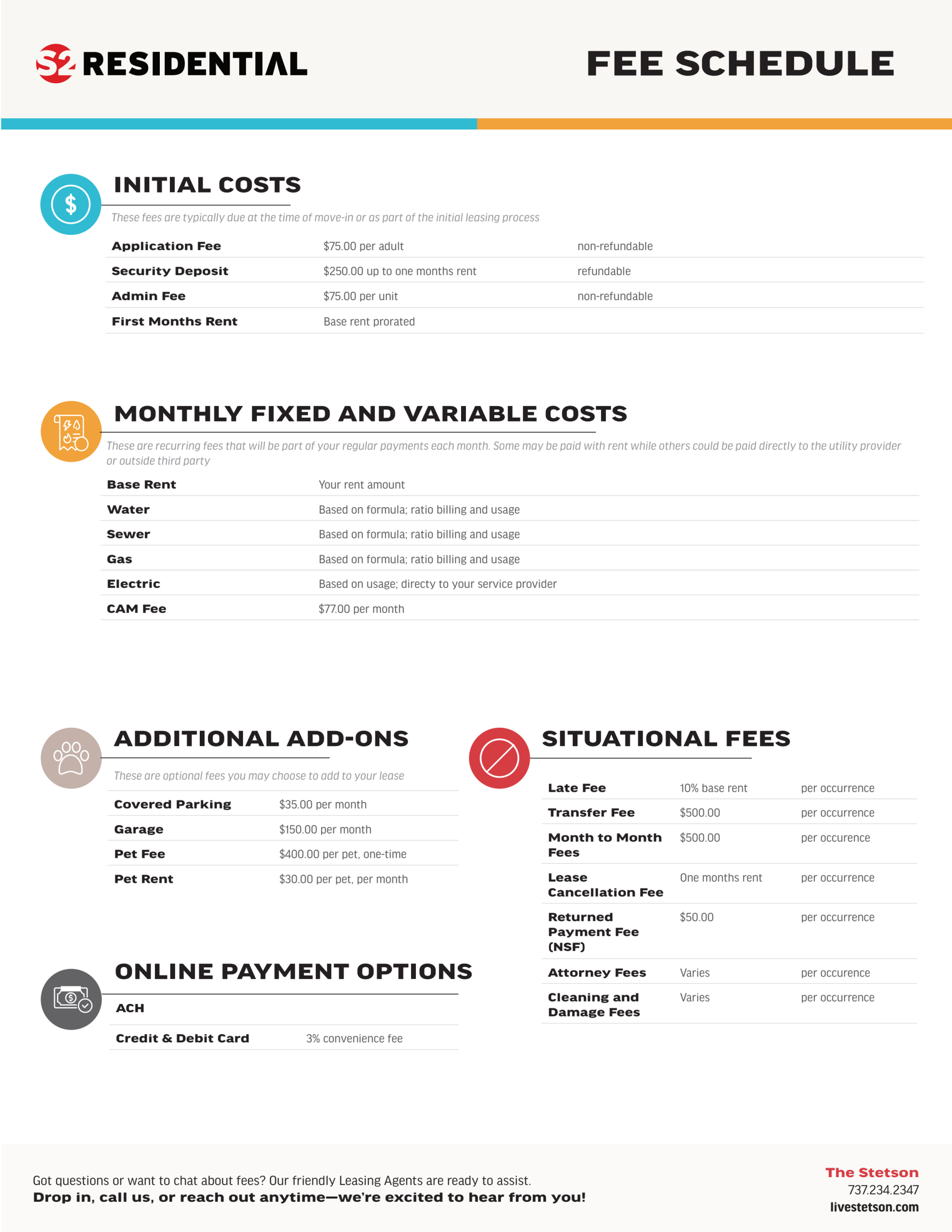 Fee Schedule