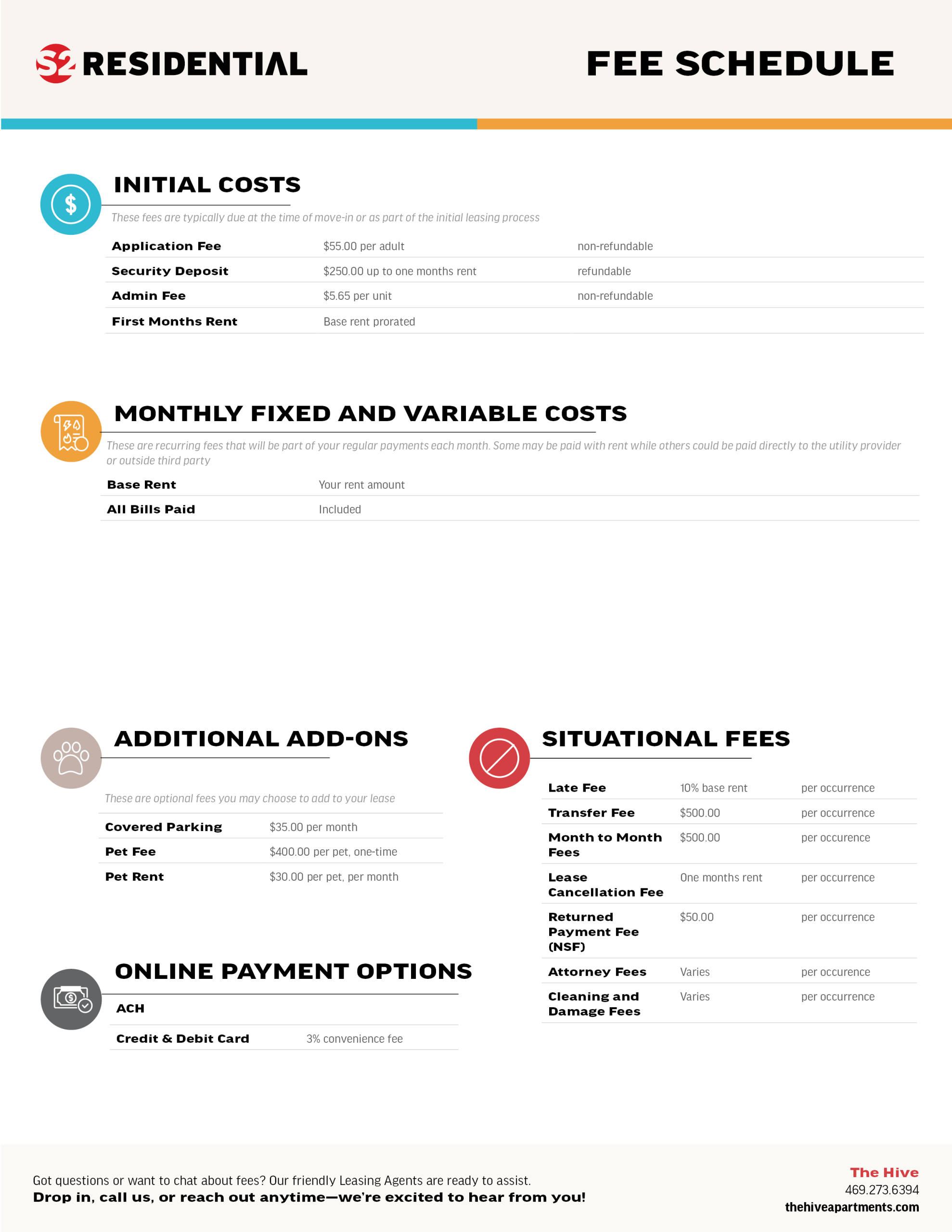 Fee Schedule