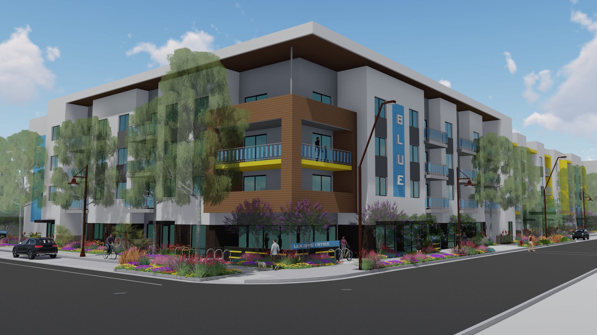 Rendering Blue at Eastline's new apartment building