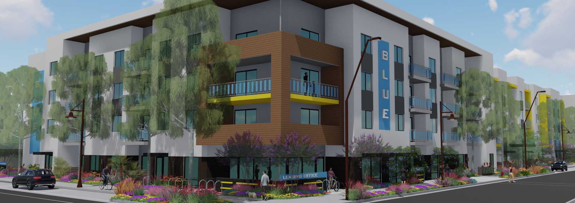 Rendering Blue at Eastline's new apartment building