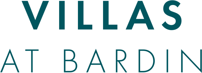 Villas at Bardin transparent teal logo