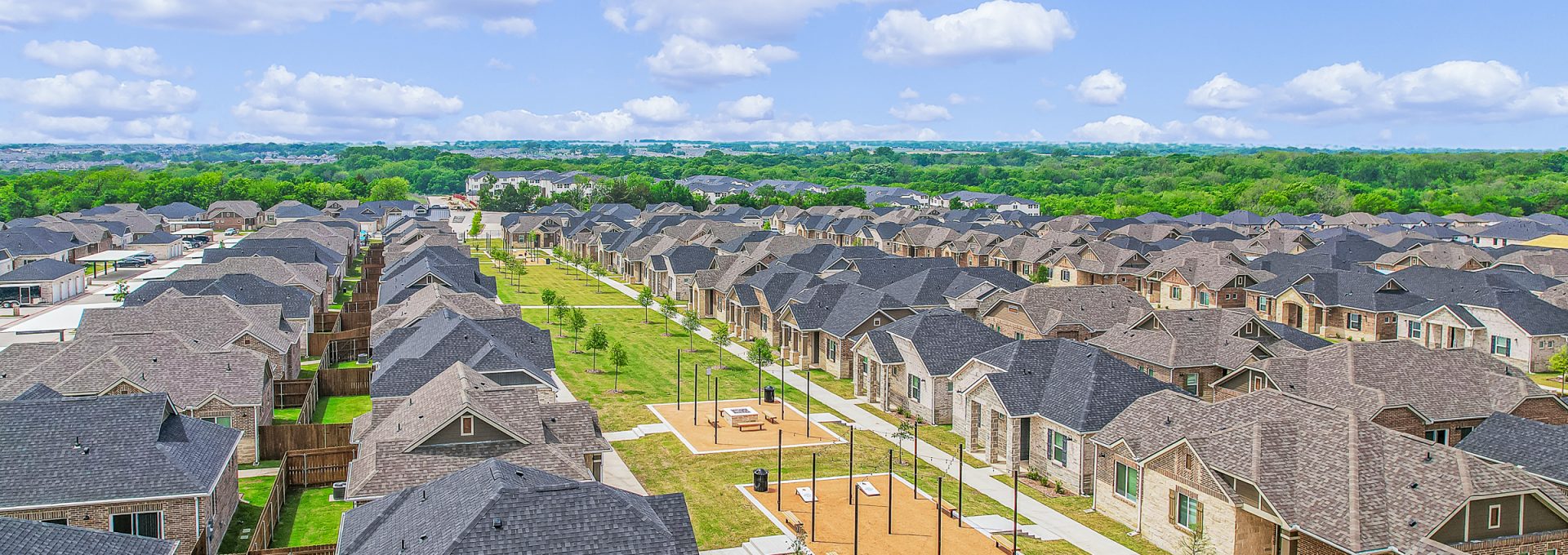 an aerial view of a residential neighborhood at The VLux Stoneridge