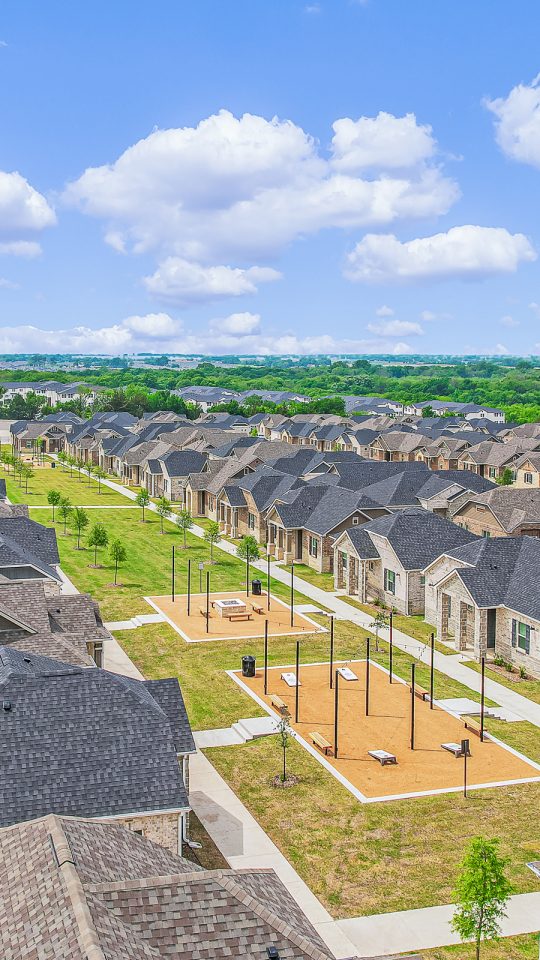 an aerial view of a residential neighborhood at The VLux Stoneridge