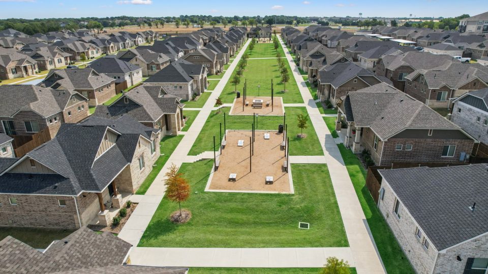 Aerial view of VLux Stoneridge's rental home community