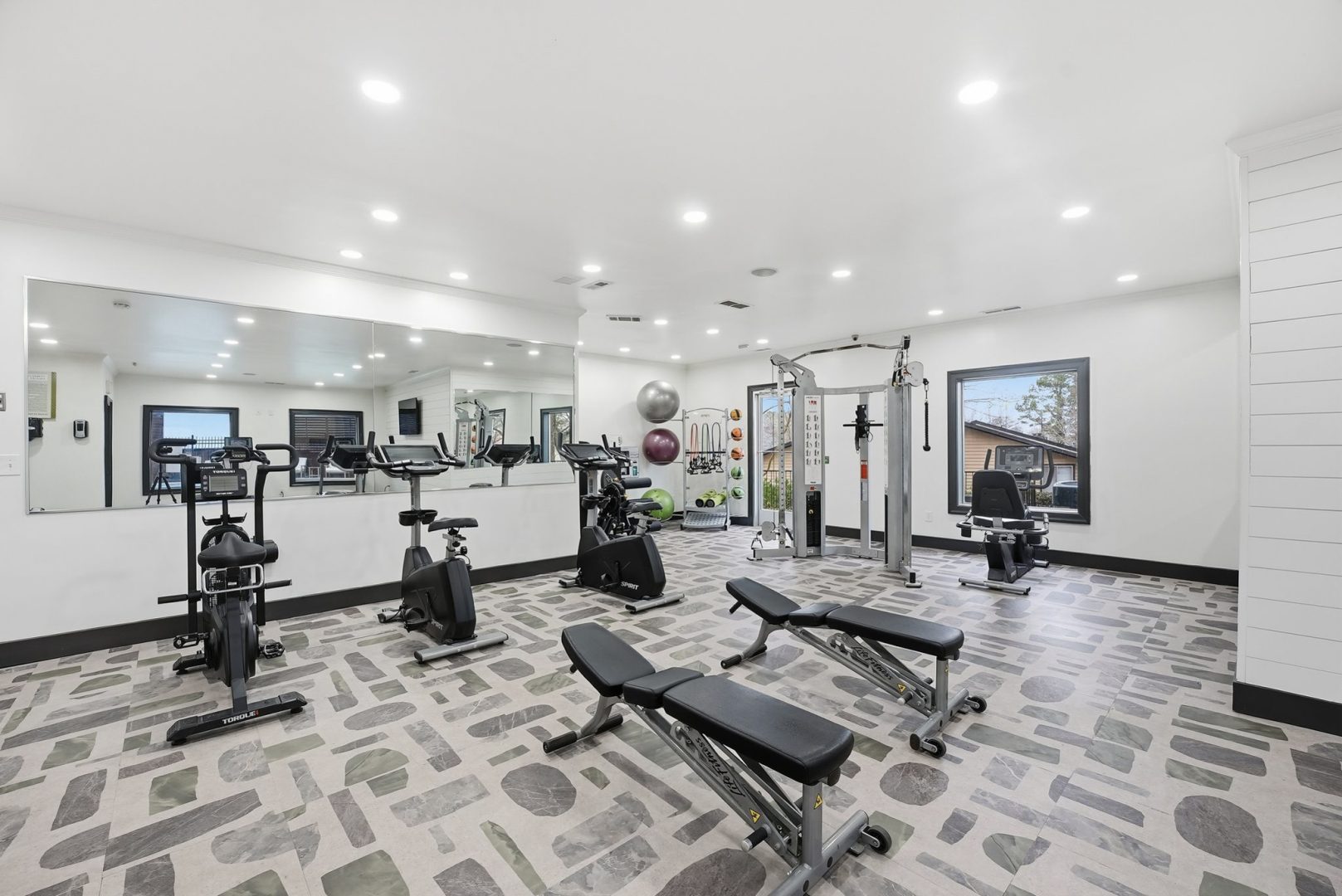 a room with a lot of furniture in it