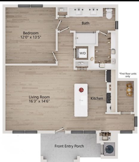 a collage of photos showing different parts of a building