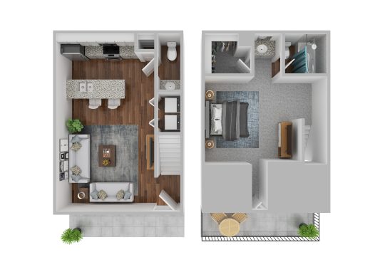 a floor plan of a two bedroom apartment at The  Adalene