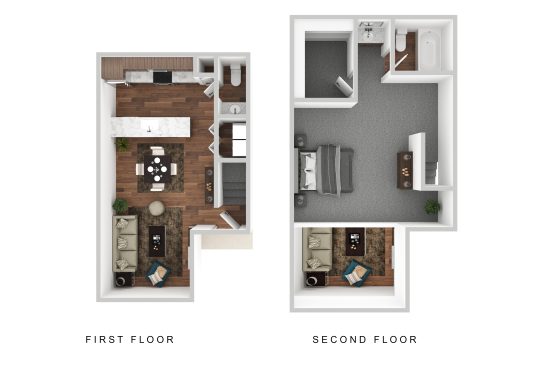 one bedroom floor plans with one bedroom and one bathroom at The Adalene