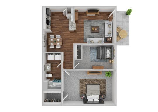 a floor plan of a two bedroom apartment at The  Adalene