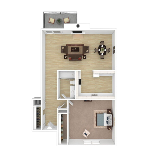 a floor plan of a two bedroom apartment at The Windchase Flats and Townhomes