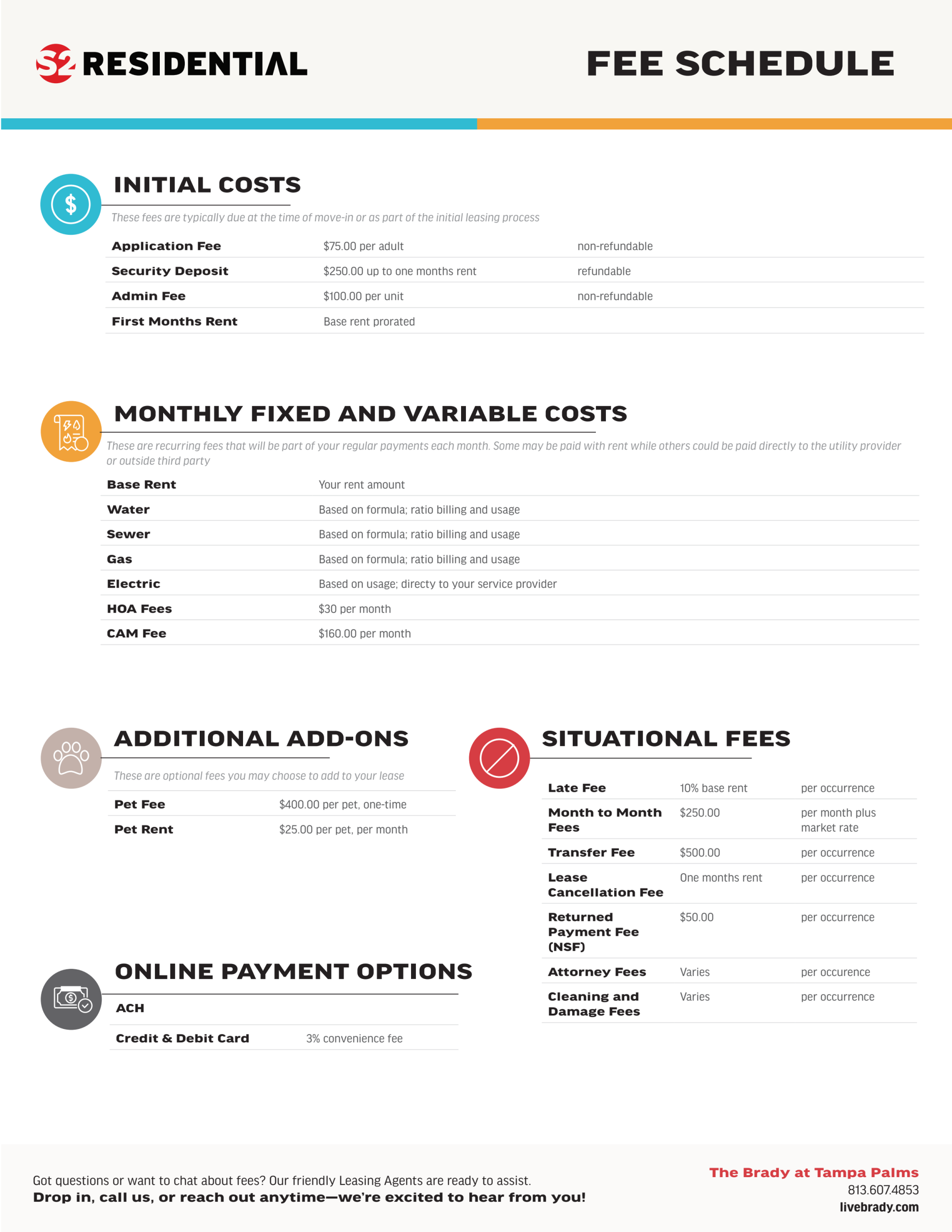 Fee Schedule