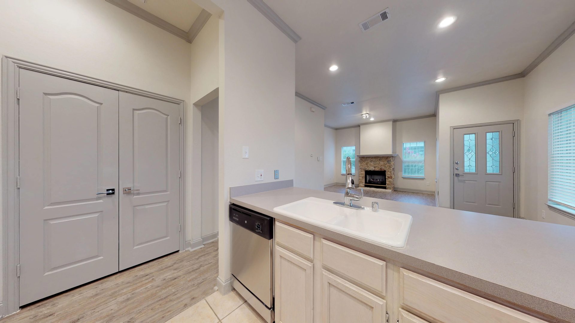 a kitchen with a sink and a stove at The Franconia Court