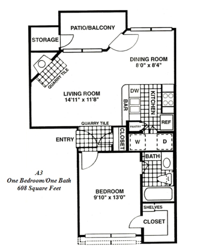 the floor plan for a two bedroom apartment at The Huntington Brook
