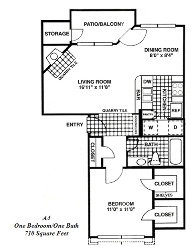 the floor plan for a two bedroom apartment at The Huntington Brook