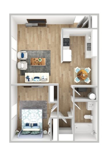 a floor plan of a two bedroom apartment at The Eagle Rock Apartments