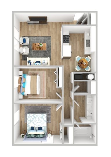 a floor plan of a two bedroom apartment at The Eagle Rock Apartments