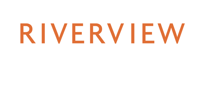 riverview logo with orange text at The Riverview Apartment Homes
