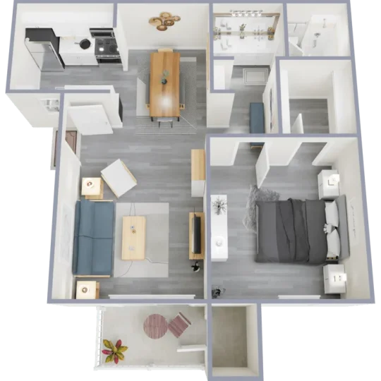 a floor plan of a two bedroom apartment at The Tides on 27th
