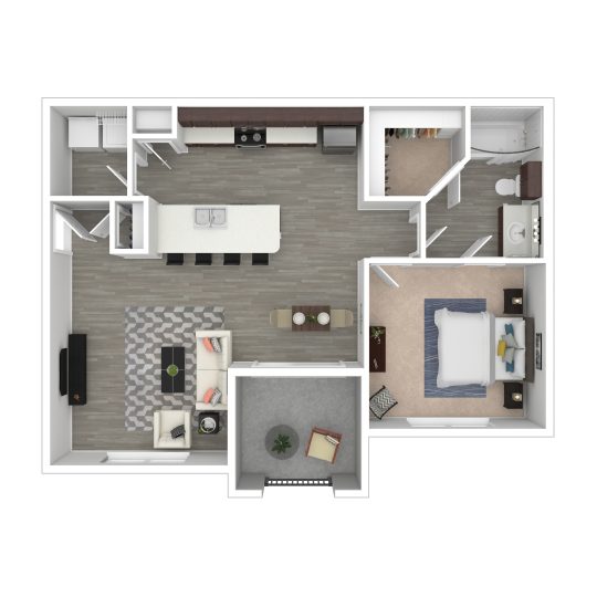 a floor plan of a two bedroom apartment at The Landmark at Crowley