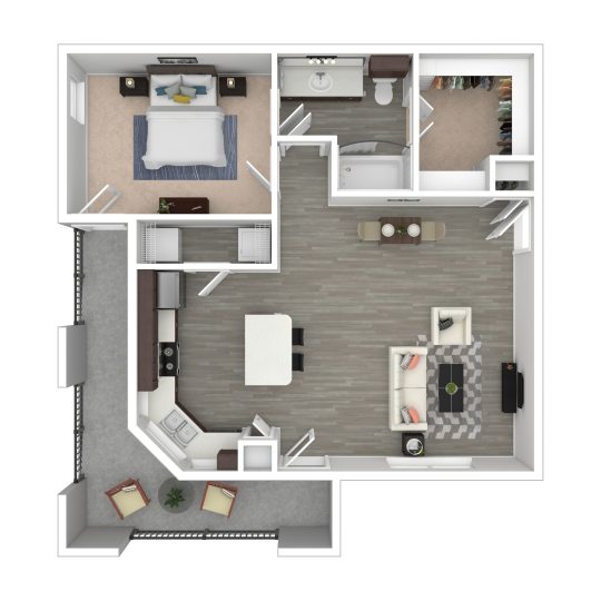 a floor plan of a two bedroom apartment at The Landmark at Crowley