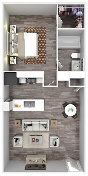 a floor plan of a two bedroom apartment at The Calypso Apartments