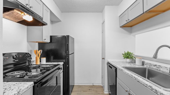kitchen at The Calypso Apartments