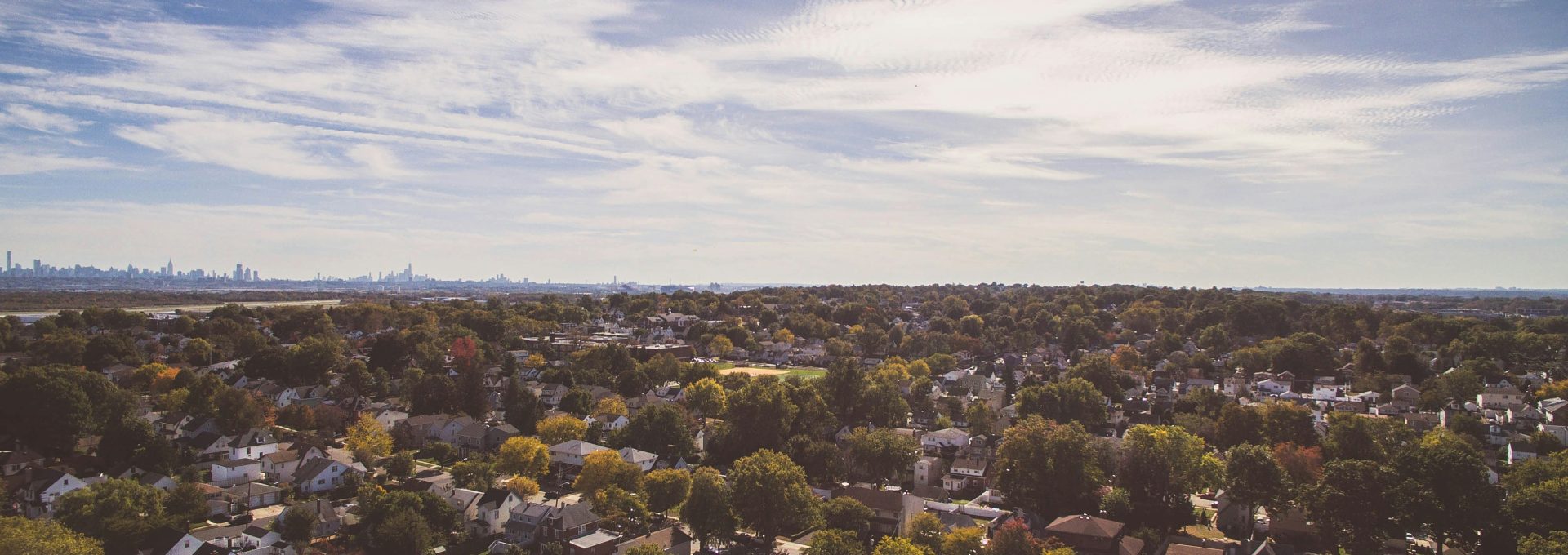 aerial photography of houses near trees