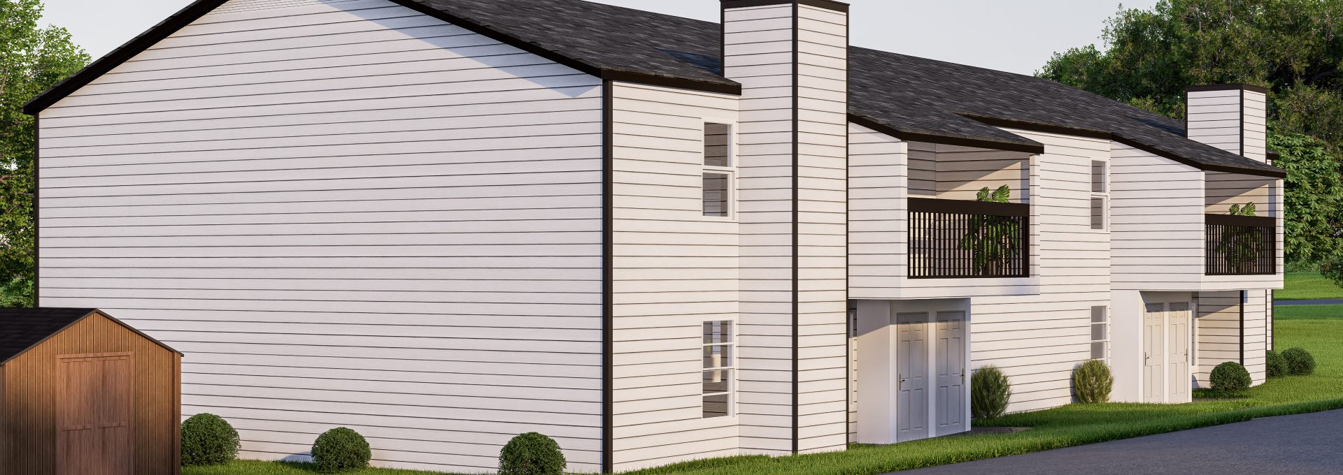 a rendering of a two story apartment building at The Creekside Apartment Homes