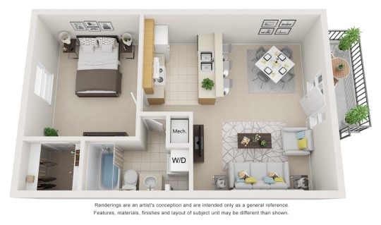 a floor plan of a two bedroom apartment at The Shoal Pointe Apartments