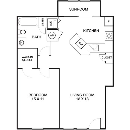 the floor plan for a two bedroom apartment at The Peachtree Park
