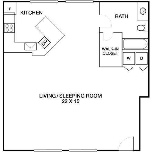 the floor plan for a two bedroom apartment at The Peachtree Park