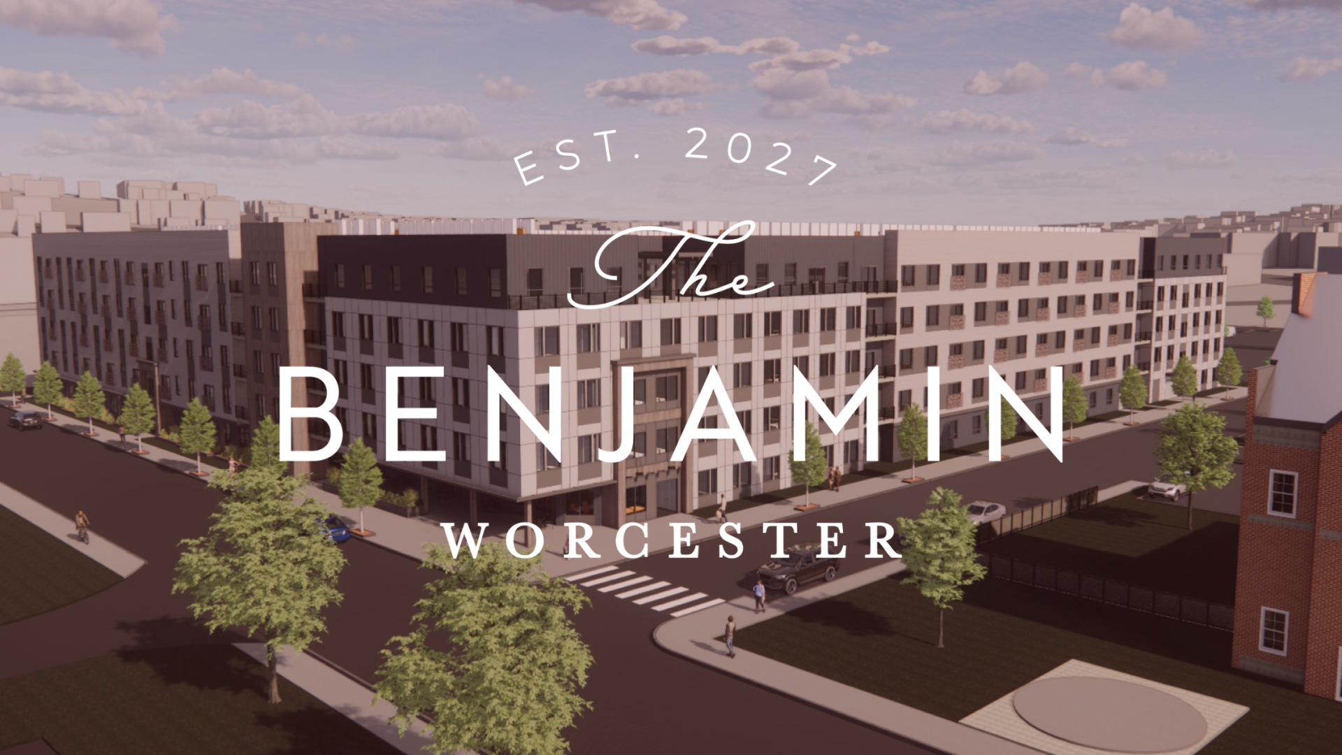 a large building with a sign on the side of it